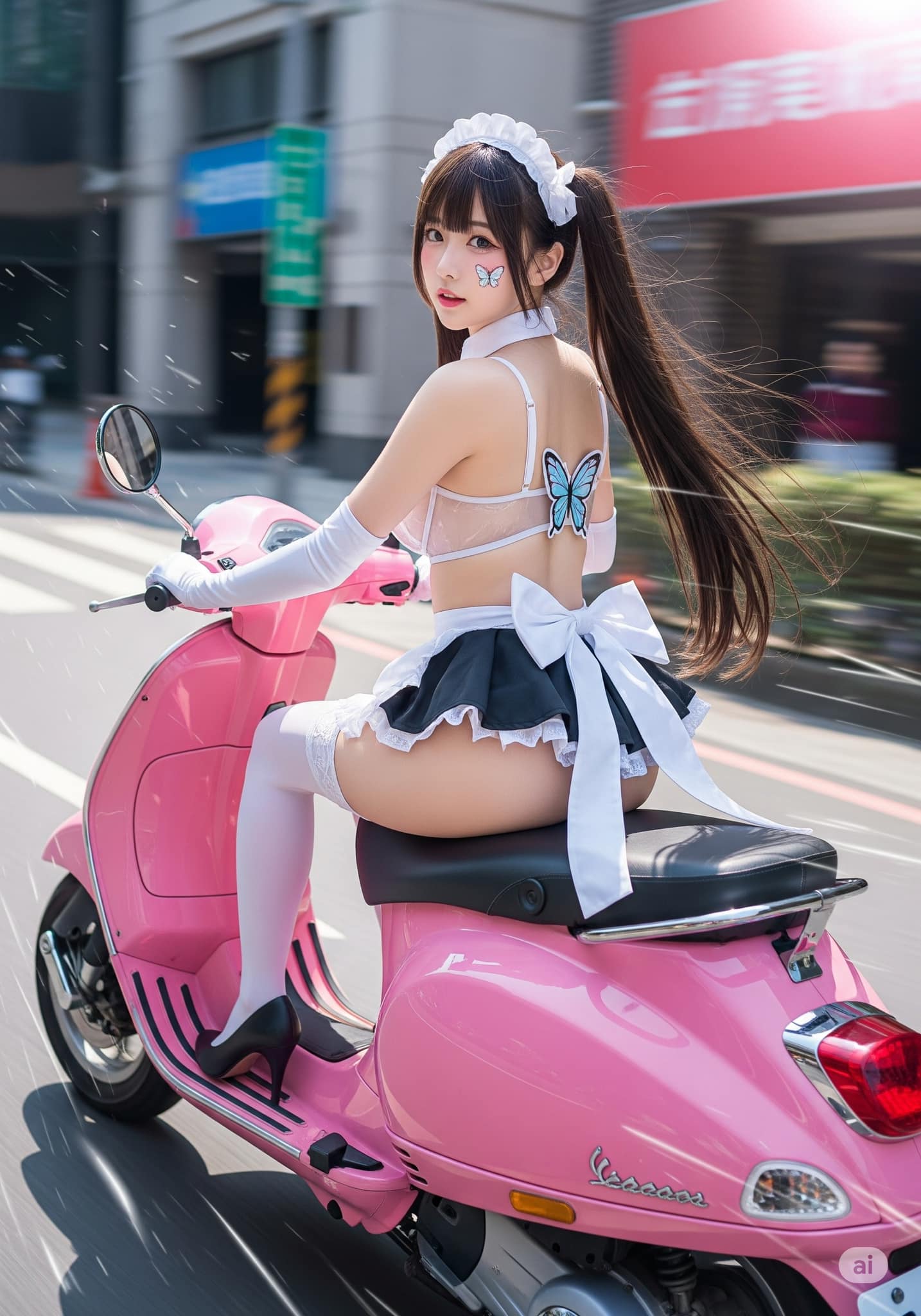 Sister with her car