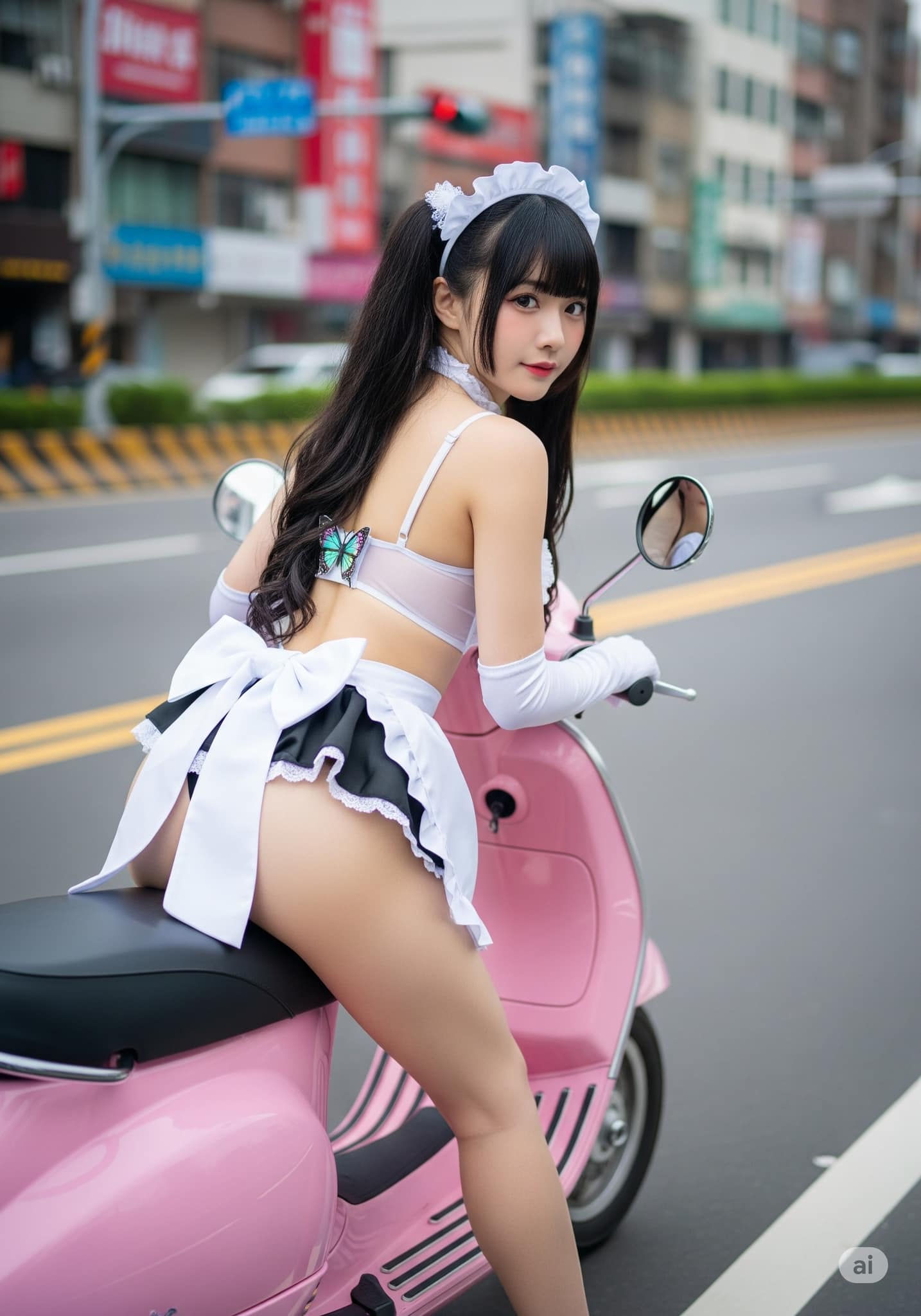 Sister with her car