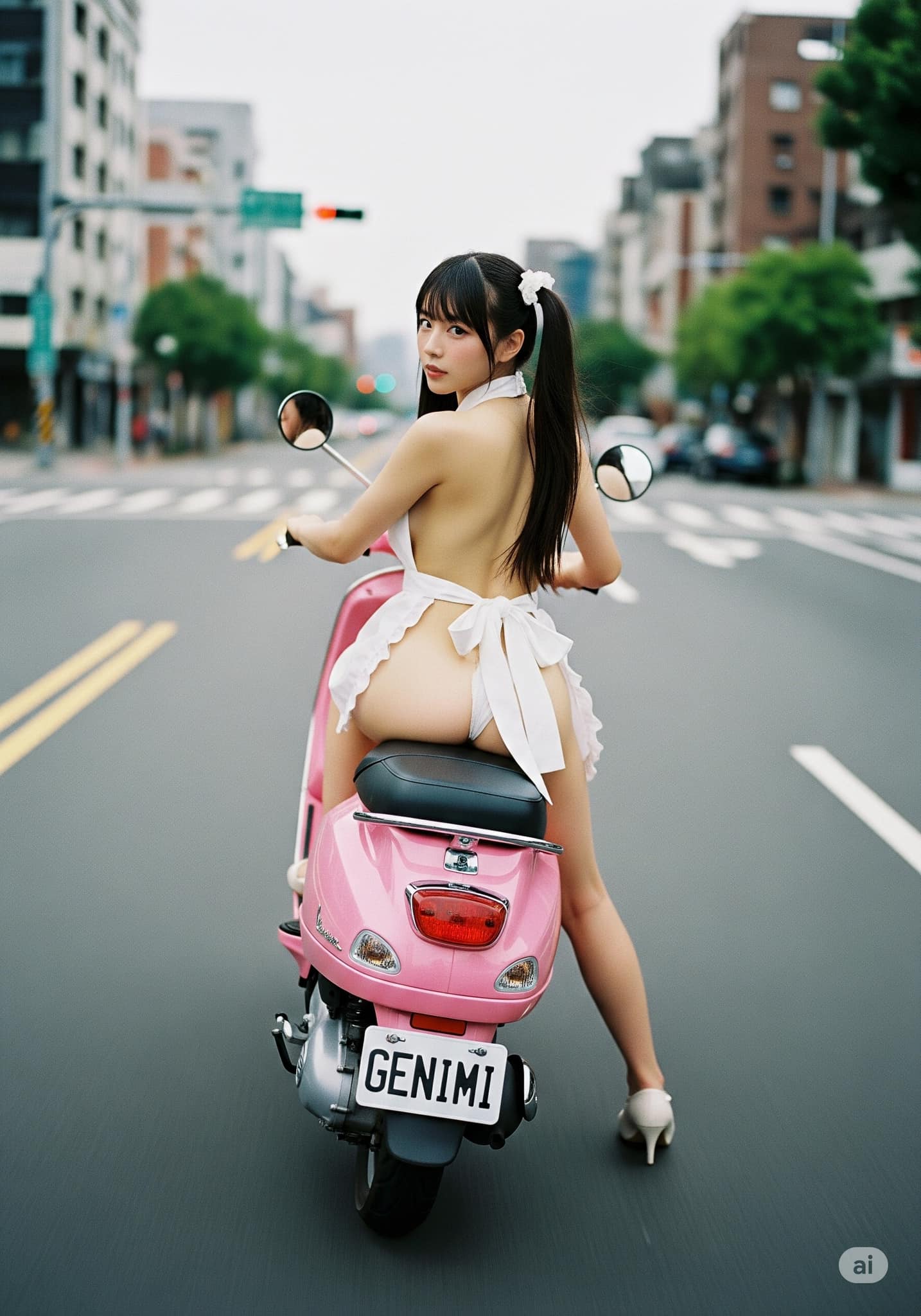 Sister with her car