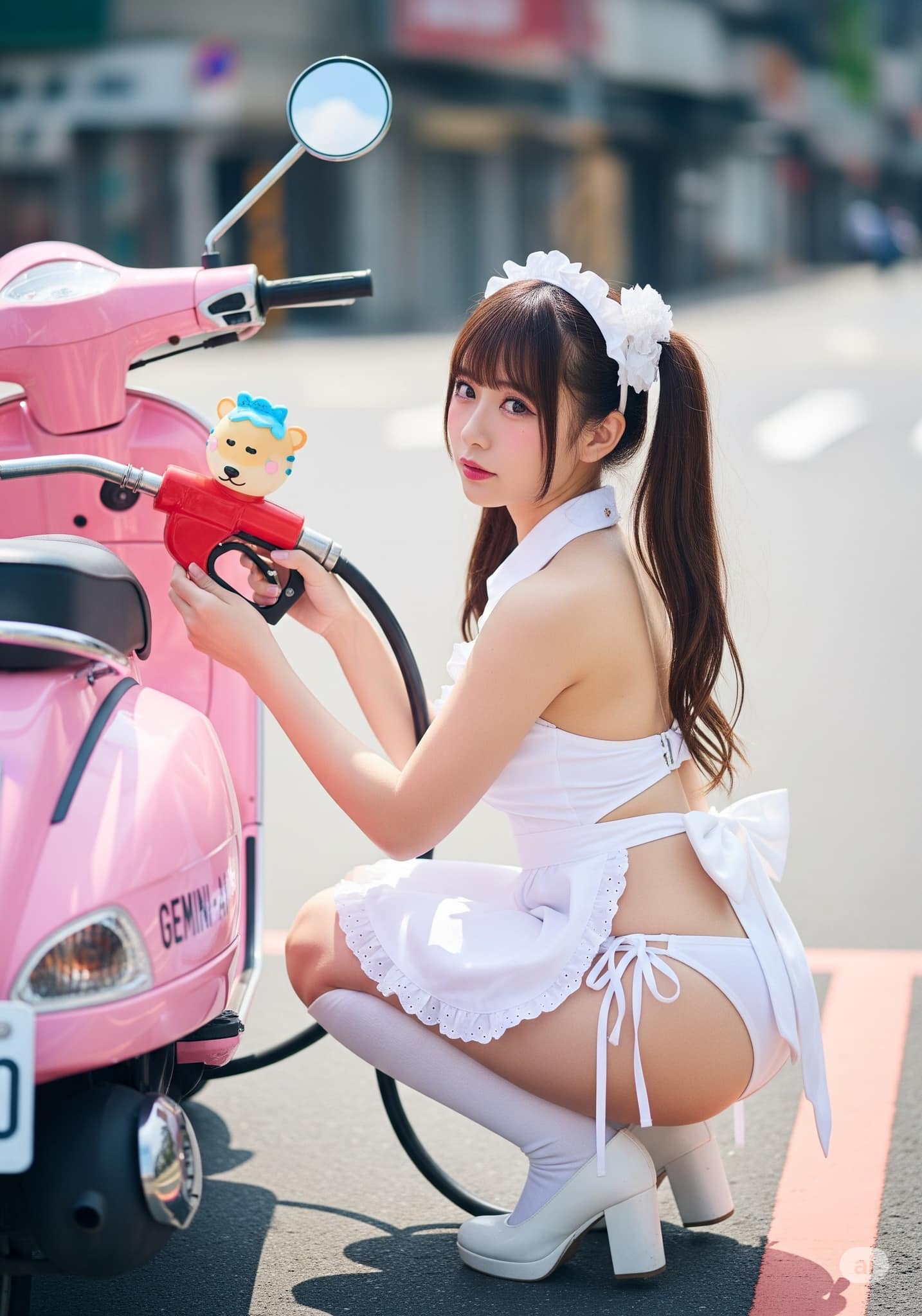 Sister with her car