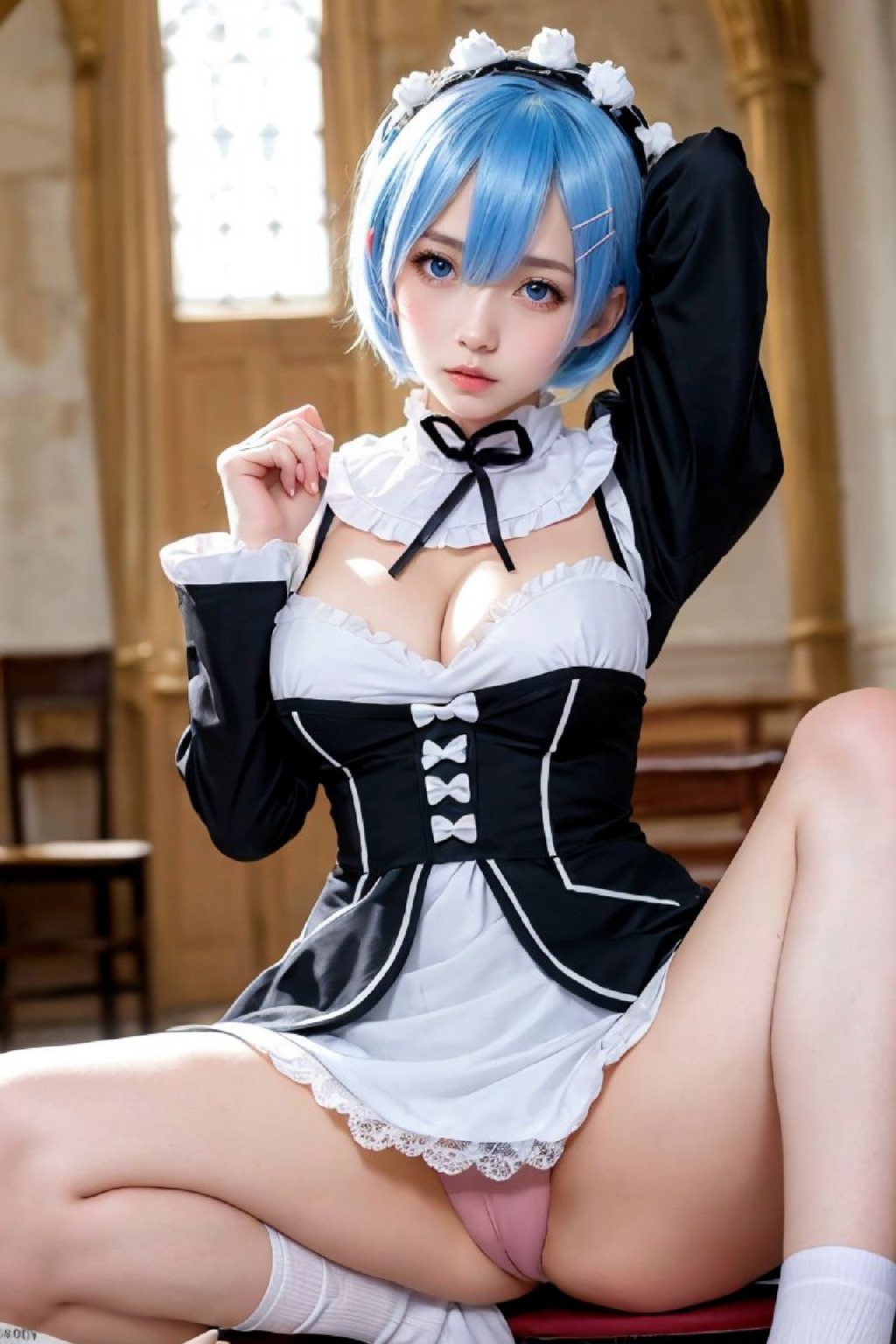 Beautiful Giant Rem Cosplayer Sexy Illustration