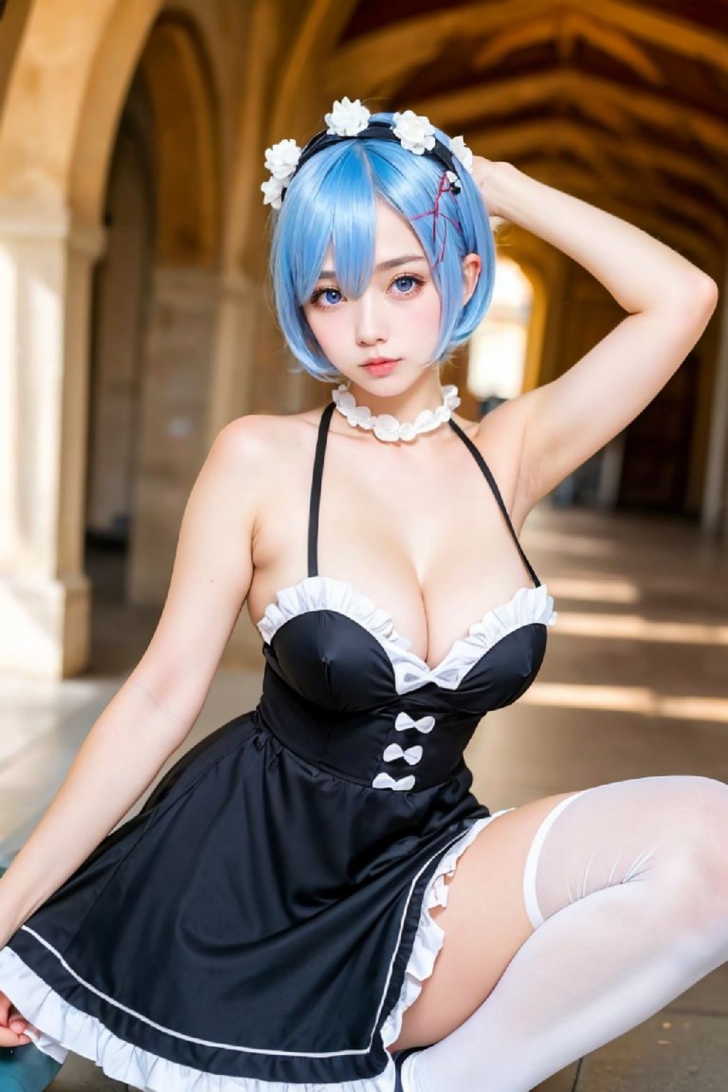 Beautiful Giant Rem Cosplayer Sexy Illustration
