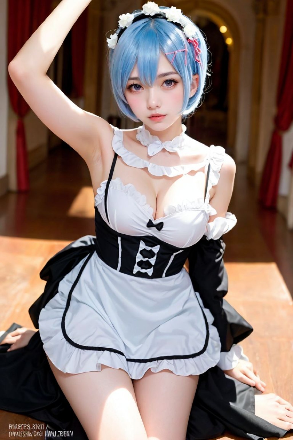 Beautiful Giant Rem Cosplayer Sexy Illustration