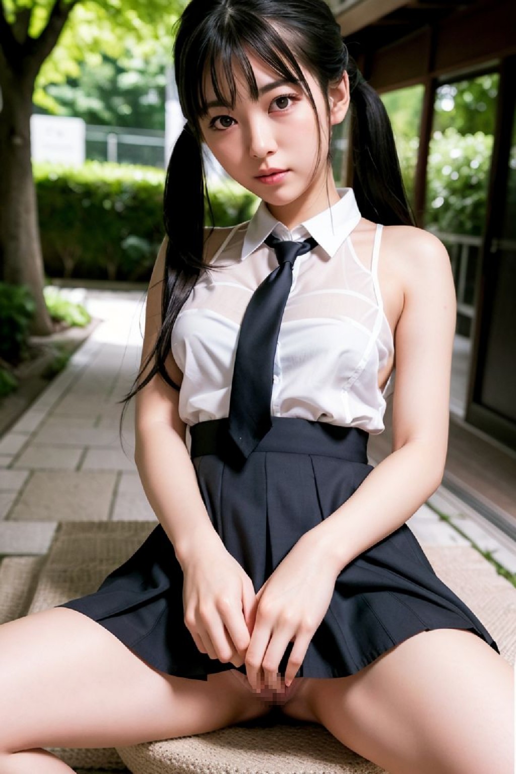 High School Girls Uniform AI Cosplayer Sexy Illustration