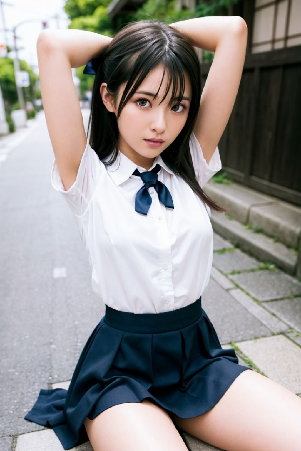 High School Girls Uniform AI Cosplayer Sexy Illustration