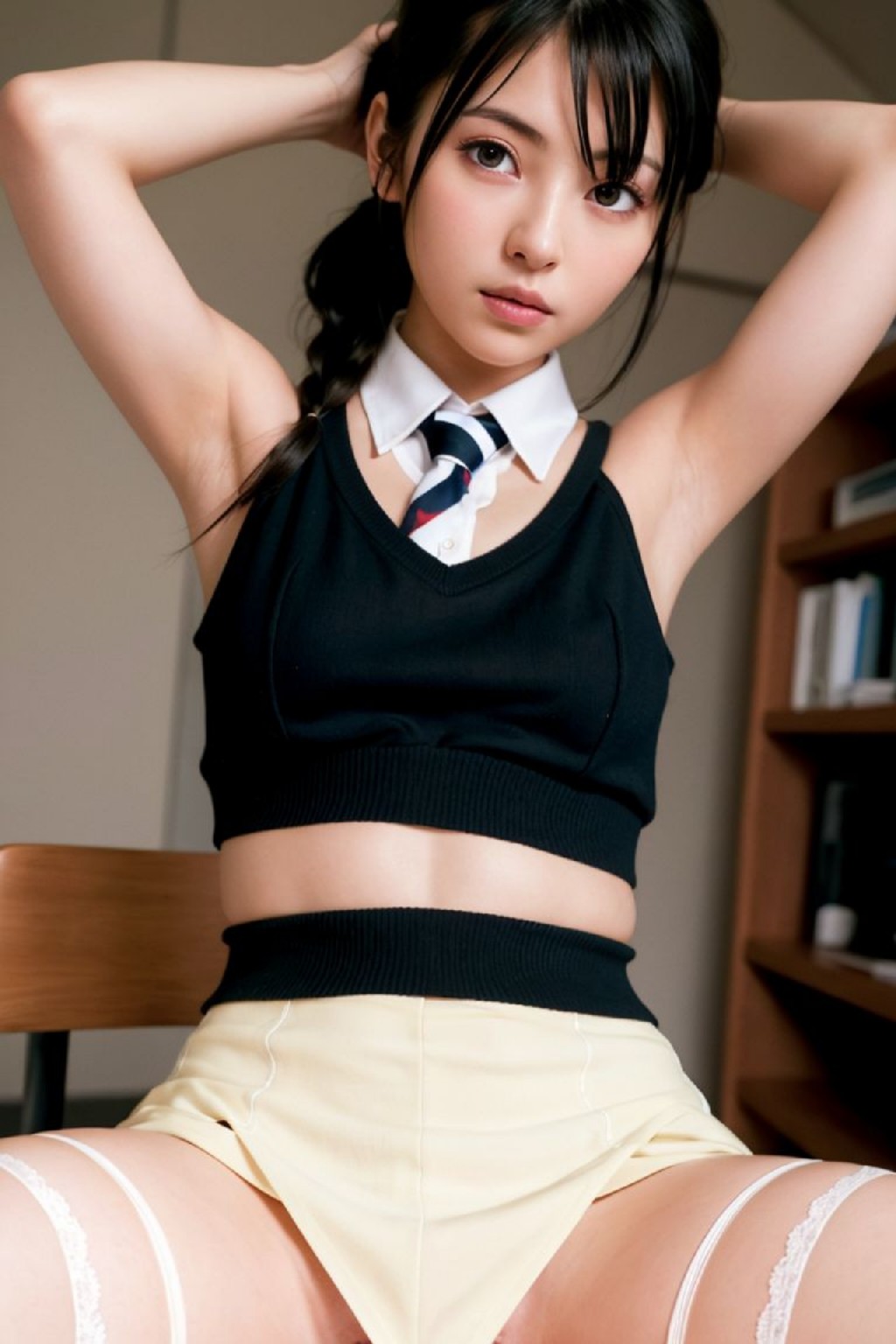 High School Girls Uniform AI Cosplayer Sexy Illustration