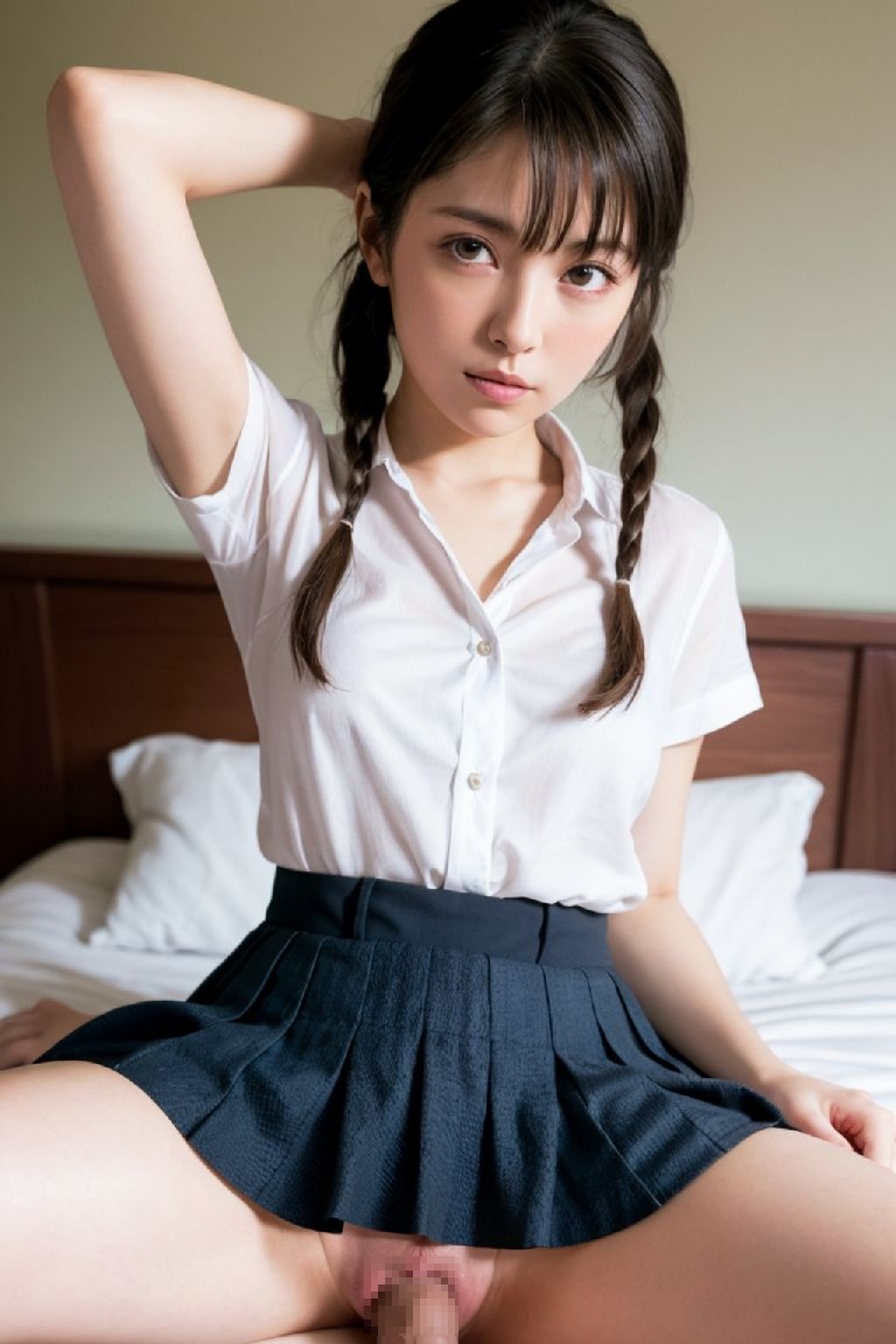 High School Girls Uniform AI Cosplayer Sexy Illustration