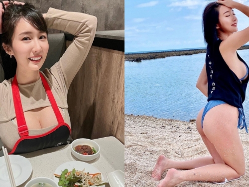 超兇正妹「爆乳吃海底撈」，胸口挖洞秀「雪白深溝」，光看就口水直流！