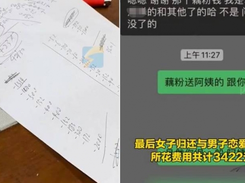 摳門男分手後報警討錢...媽媽水餃1顆算8毛 她霸氣還錢再抖他吃軟飯