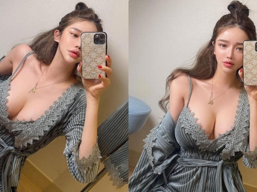 正妹「HYERI」分享蕾絲爆乳睡衣，「火辣的飽滿乳量」超邪惡！