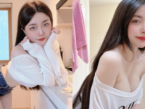 迷人小仙女「妍妍兒」露辣腿喝水，「超火辣S曲線」看點滿滿！