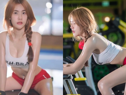 香汗淋漓！「甜美奶妹」健身房狂練美尻，渾身濕淋淋散發「女性魅力」！