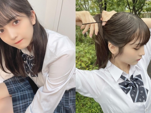 天菜制服妹「黒嵜菜々子」咬髮圈撩馬尾模樣超可愛　無辜雙眼散發滿滿初戀感