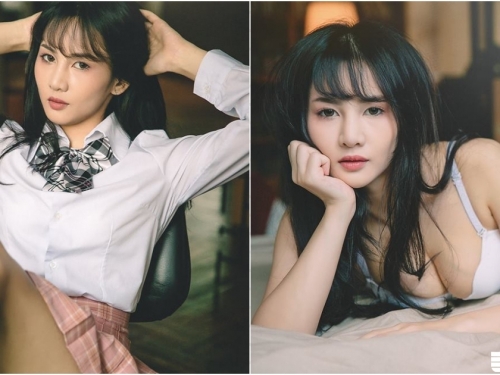 「清純學生奶妹」課後回家大解放！制服下「大奶現形」連白色小褲褲都跑出來啦！
