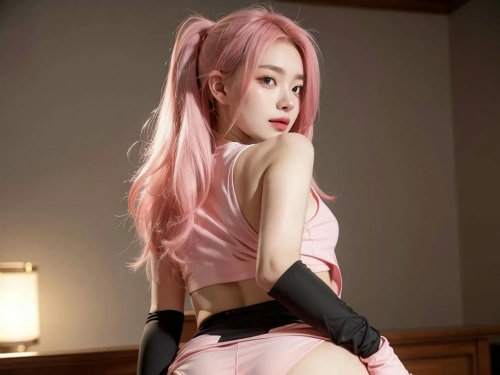 ★PATREON★ AI_KAORI - Pink-Haired Beauty in Pink Outfit - Part 3