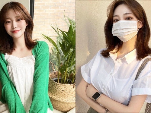 「隱乳女孩」雙手抱胸好勾人，穿白襯衫襯托「飽滿胸型」！