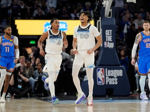 NBA》灰狼人手短缺仍擊退龍頭雷霆 總教練芬屈大讚年輕選手