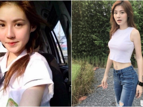 戀愛惹！「清純學生妹」甜美又犯規！「Ｓ型身段」細腰翹臀還有精實馬甲線！
