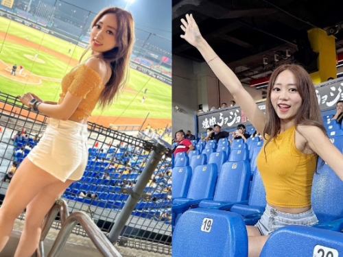 甜美爪迷「魚魚Fish」舞動超吸睛，「逆天長腿」成為球場正焦點！
