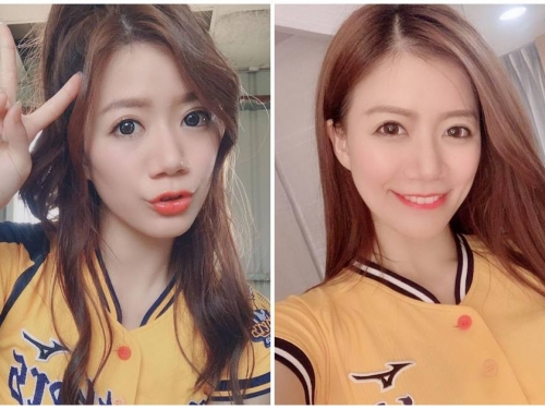 充滿活力的啦啦隊正妹「廖小安」，嘟嘴比YA「模樣好萌」，觀眾看了都心動了！