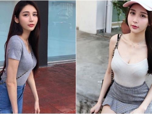 這背包太過分！細細鏈條分開女神yueer的「兩座雪山」 好想順著爬上去～