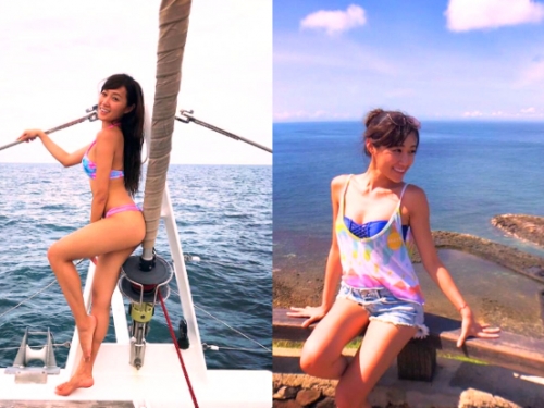 激辣古銅海系女子，陽光下的美乳長腿「Kimberly泡泡」