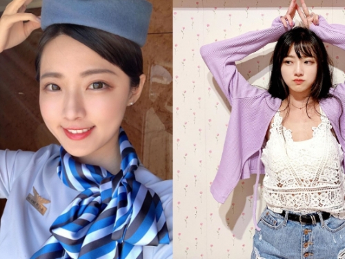 最美空姐美腿超讚！「林巧子」大眼甜笑惹人戀愛，機上遇到她可是幸福感爆表的事！