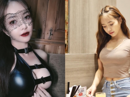性感「巨乳貓女」快把黑膠衣撐破　渾圓大奶球快要衝出來啦！
