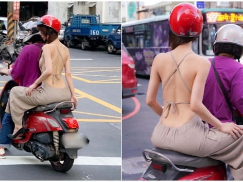 新莊驚見「白皙美背妹」超猛身材讓後面塞車了！大膽的「清涼視角」引社團瘋傳...