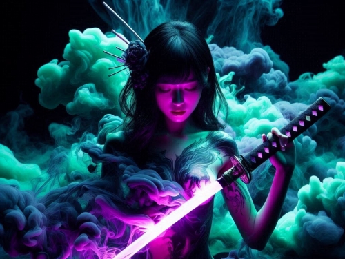 Dark Smoke Fluorescent Sword