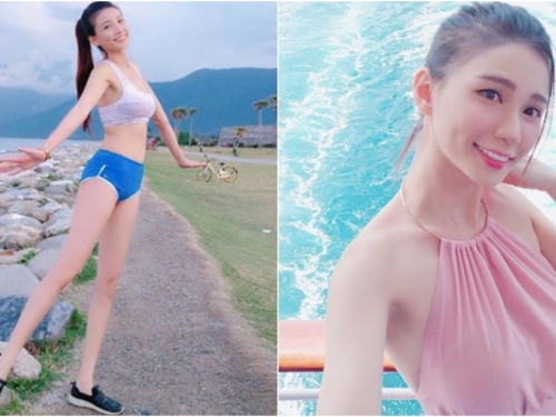 整片都是腿！超強大「美腿女神」Candice腿長110cm，出外遊玩也不忘曬曬長腿
