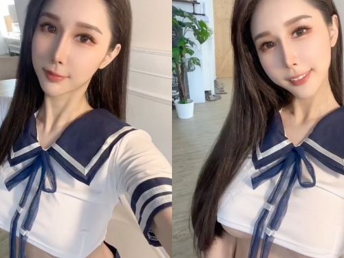 要不要當我同學？正妹「夢夢MonMon」性感制服裙，秀出「E級南半球」！