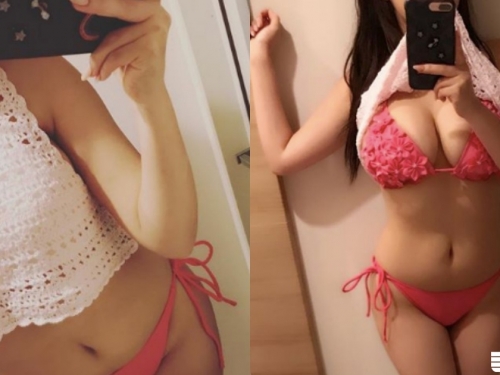 這個不能照到臉！「巨乳高中生」對鏡自拍太有料，「沈澱澱H奶」只能在鏡前寂寞自賞！