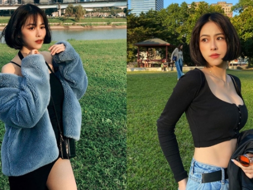 空靈又甜美！短髮正妹「Shiny Huang」勻稱美體緊緻又逆天，飽滿雙峰頂在領口超吸睛！