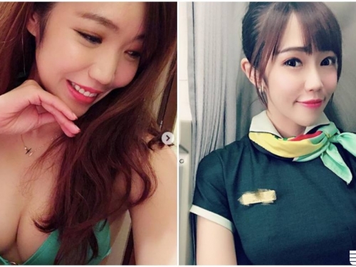 長榮空姐制服下有「超辣美乳」，惹火W型畫面讓網友都受不了...