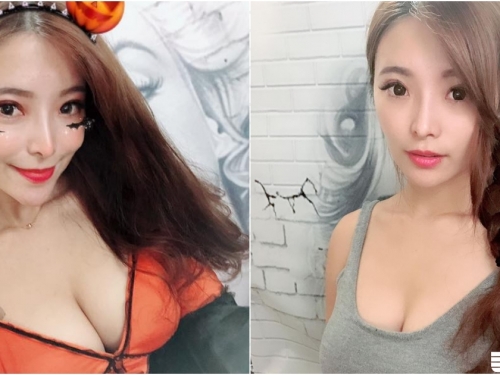 好大的南瓜～「甜美正妹」小紜兒Heidi工作性感日常甜美，渾圓深溝太誘人～