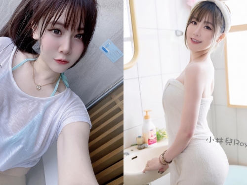 偷窺巨乳妹「小林兒」的濕身入浴畫面，一絲不掛的水嫩嫩濕乳！
