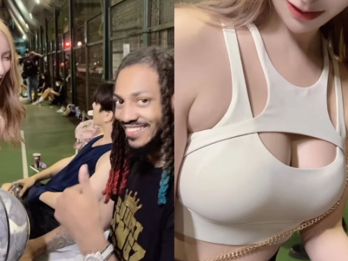 抖起奶！巨乳御姊「丁丁」多球扣籃，「乳語溝通」老外爽笑讚爆！