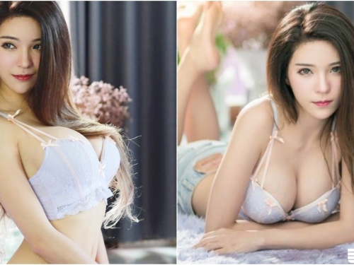 好辣的胸！「長髮巨奶妹」超挺美乳好吸睛！「深邃事業線」好想埋進去啊！
