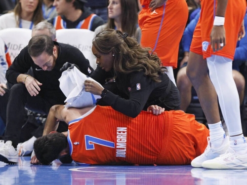 NBA》雷霆新星重摔倒地不起！ 傳粗估將缺陣8至10週