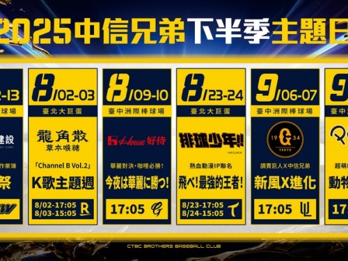 中職》兄弟下半季6大主題日出爐 首度攜手讀賣巨人！