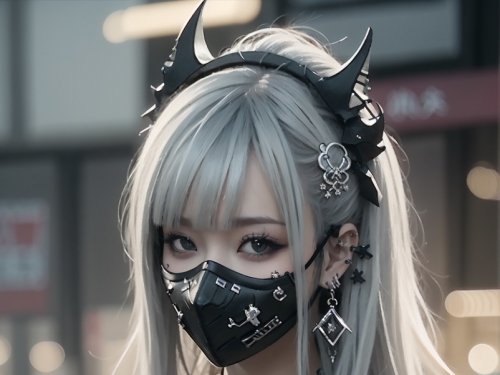 AI生成美女~goth look, gothic fashion哥德風格時尚