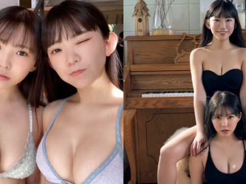 合法巨乳蘿莉「長澤茉里奈」揪妹妹一起爆乳　姊妹丼吃飽飽！