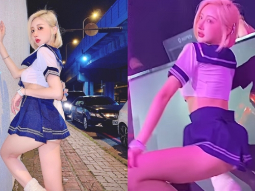不良JK「葉妮妮」台中夜店搖落，「電動馬達」狂洩邪惡春光！