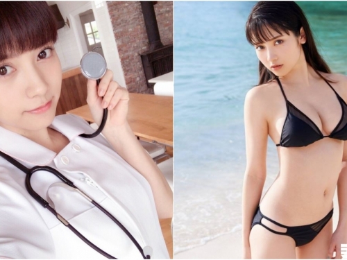 現役小護士！「雪白美乳」拍比基尼寫真，制服下的「美好風光」大方解放啦！