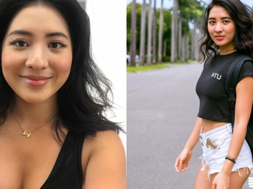 台大正妹健起來～前凸後翹「蜜桃臀超緊實」，白色短褲邊邊溢出未免太誘人...