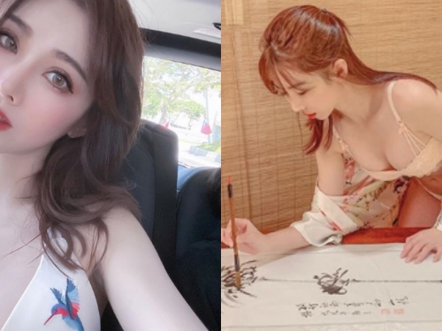 爆乳女詩人「馨cincin」彎腰作畫展現好風光！網友紛紛報名排隊要磨墨！