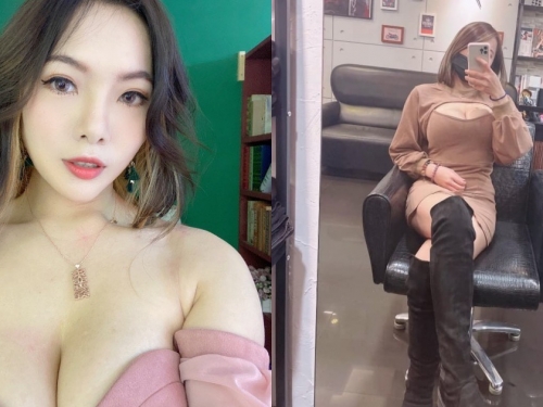 中壢性感爆乳「正妹髮型設計師」，上班穿搭超火辣！客人看到都想瘋狂預約啦！