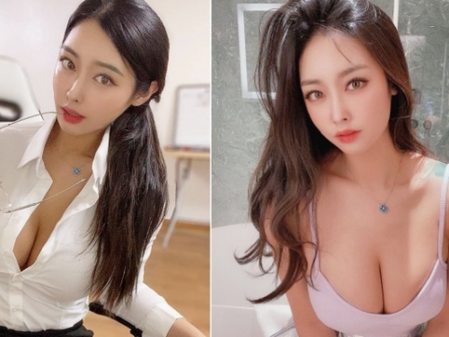 誘惑系辣模 Eunhye「低胸福利」放好放滿！身體微微一傾，事業線深不可測