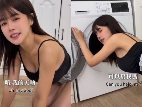 淘氣妹「小花姐接」卡滾筒超會搖，與「色色背後式」異曲同工之妙！